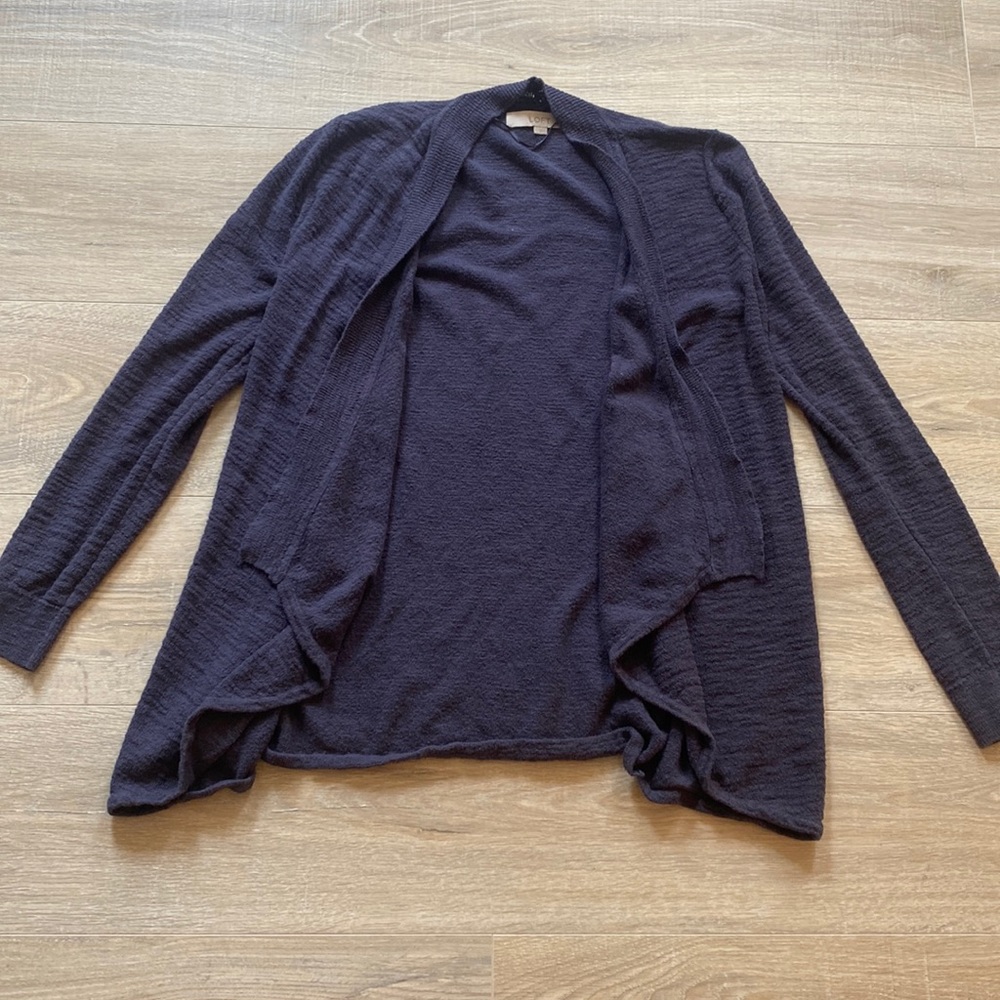 navy cardigan